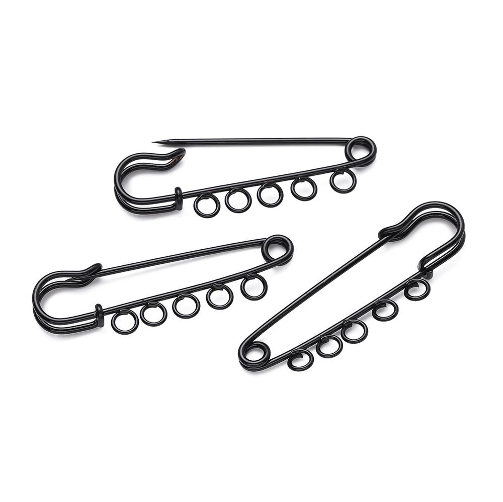 10pcs/lot Colorful Safety Pins Brooch Blank Base Brooch Pins 3/5 Rings Jewelry Pin for DIY Jewelry Making Supplies Accessorie