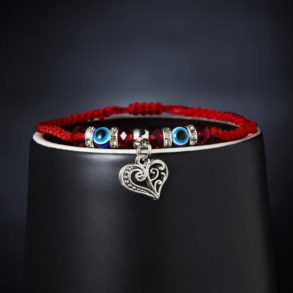Lucky Eye Blue Evil Eye Charms Armband Rote Schnur Faden Seil Paar Freundschaftsarmband Frauen Männer Handgemachter Wunschschmuck Geschenk