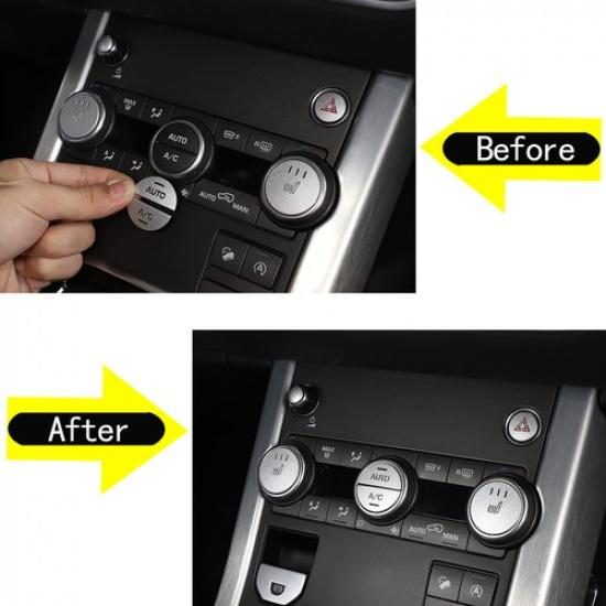 6PCS Alloy Central Control Knob Decoration For Land Rover Range Rover Evoque