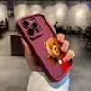 Cartoon Bär T-Teddy Handyhülle Für iPhone Apple 17 AIR 16 16E 11 12 13 14 15 XR Plus Pro Max DIY Hülle TPU Stoßfeste Hülle Capa