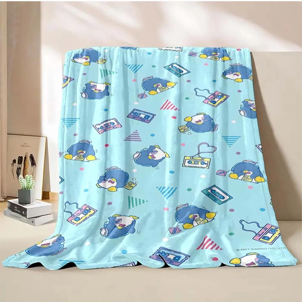 Cartoon Penguin Tuxedo Sam Blanket Soft Fluffy Children Adults Plush Summer Quilt Girl Bedspread Throw Blanket for Sofa Bed