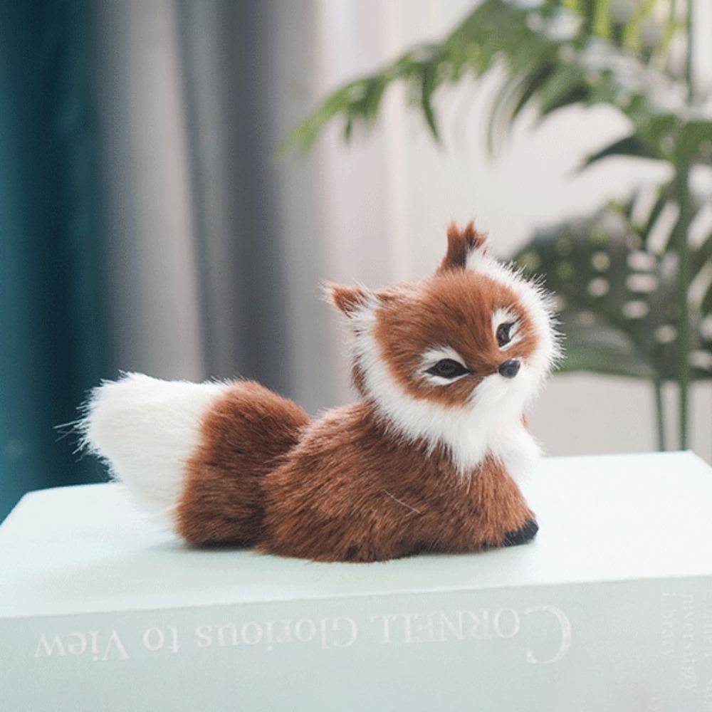 

Lifelike Simulation Animal Squatting Plush Stuffed Fox Doll Mini Plush Simulation Fox Kids Gift