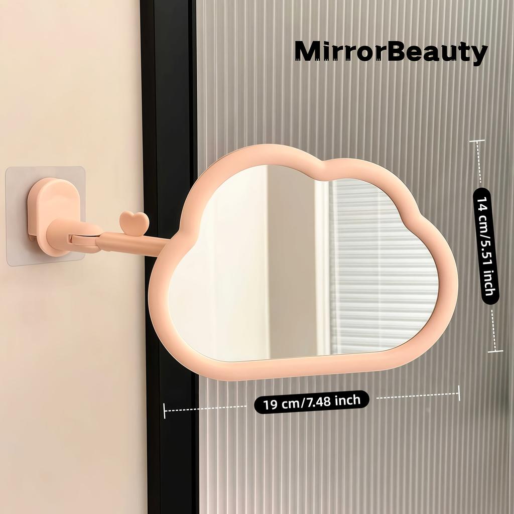 Cloud Bathroom Wall-mounted Makeup Mirror - Freely Adjustable and Retractable, No Need for Drilling, Wall-mounted Makeup Mirror for Dressing Table