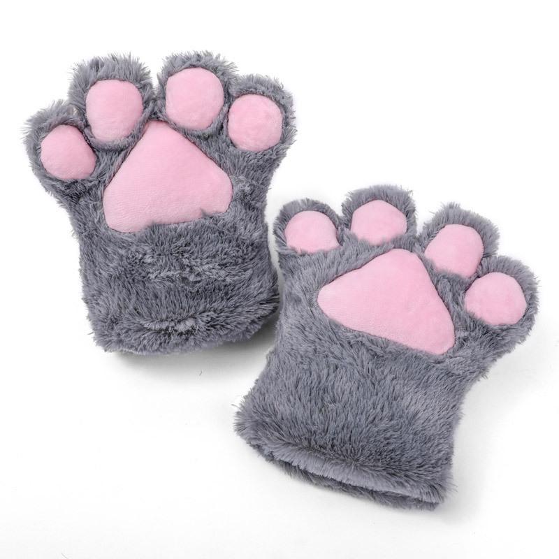Plush Lolita Cat Paw Gloves for Cosplay & Kids' Performances