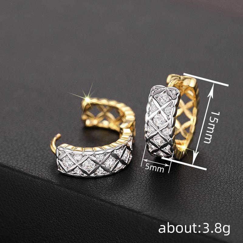 Ear Buckle Women, Geometric Light Luxury Rhombus Jewelry, French Elegant Earrings