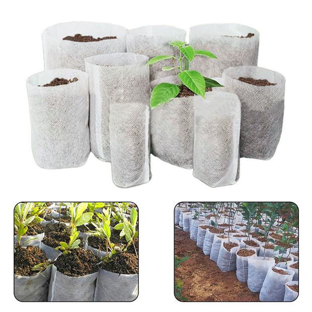 Planting Pocket Nursery Bags 100pcs Biodegradable For Home Tools