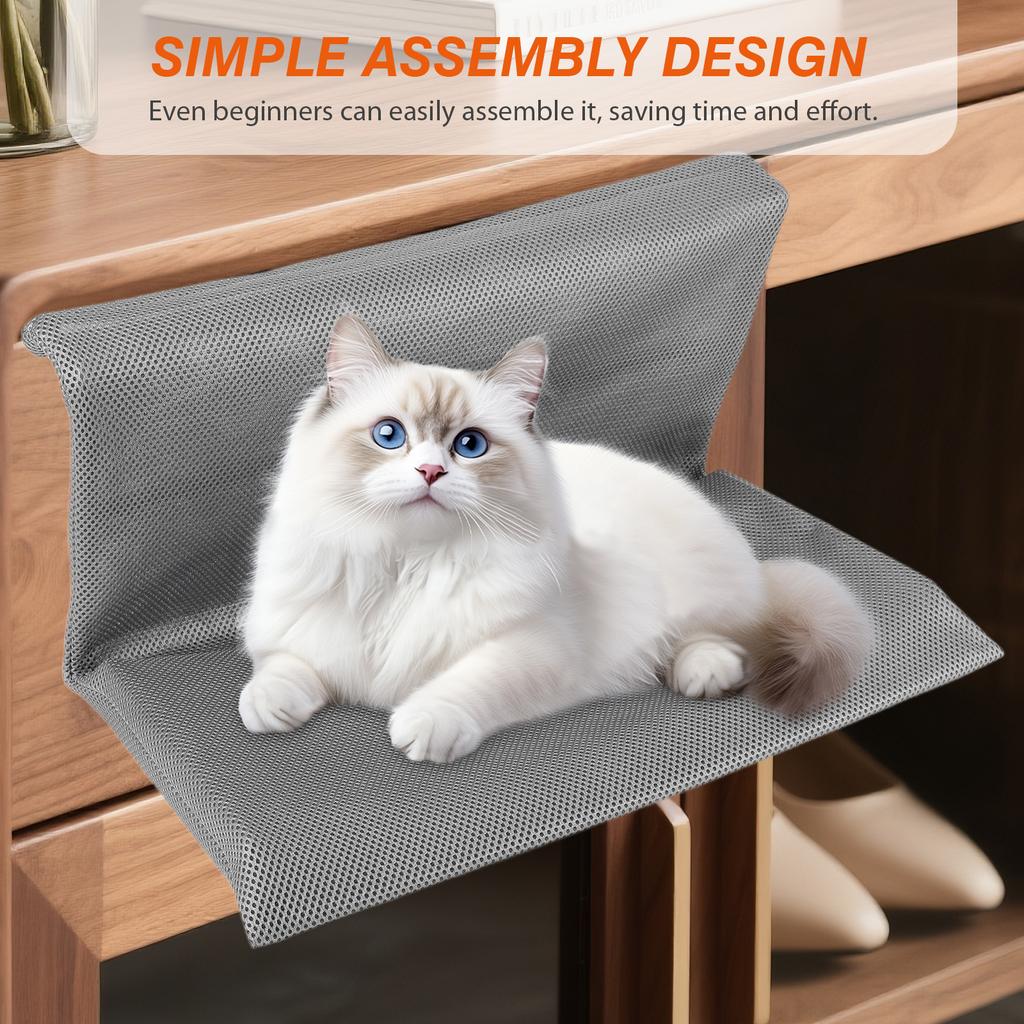 Cat Pet Animal Hanging Bed Detachable and Foldable Hanging Cat Nest Pet Sleeping Bed Cats L-shaped Hammock for Cats and Kittens