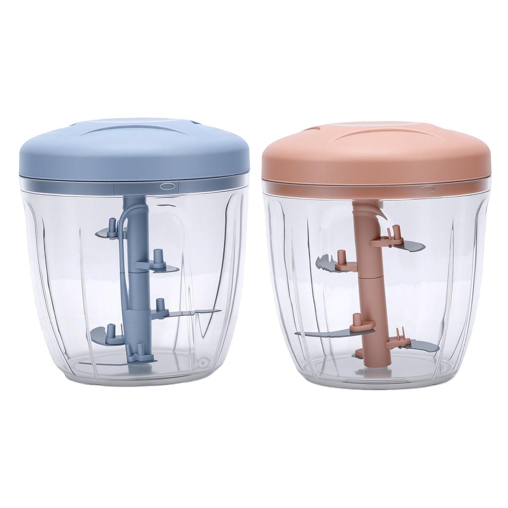 Hand Pull Manual Food Chopper Garlic Mincer Vegetable Cutter with Multi Layer Blades Rapid Mincing for Meat Garlic Baby
