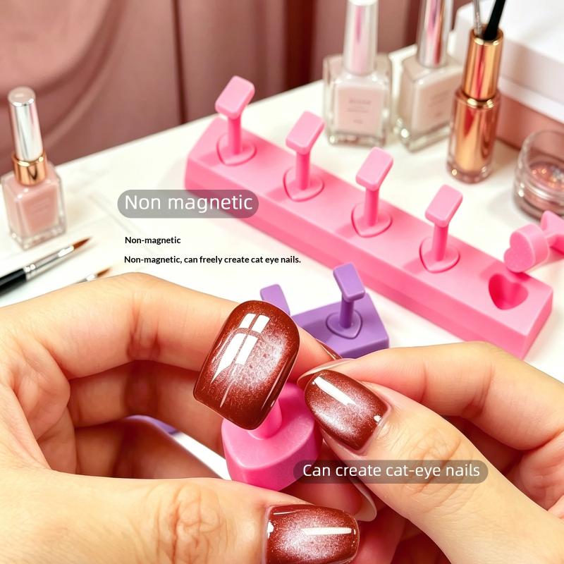 1 Set Non-Magnetic Fake Nail Holder Gel Polish Practice Display Stand Plastic Showing Shelf Nail Art Photography Tool
