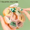 Colorful 7-Day Round Travel Pill Box with 7 Compartments - Weekly Medicine Dispenser