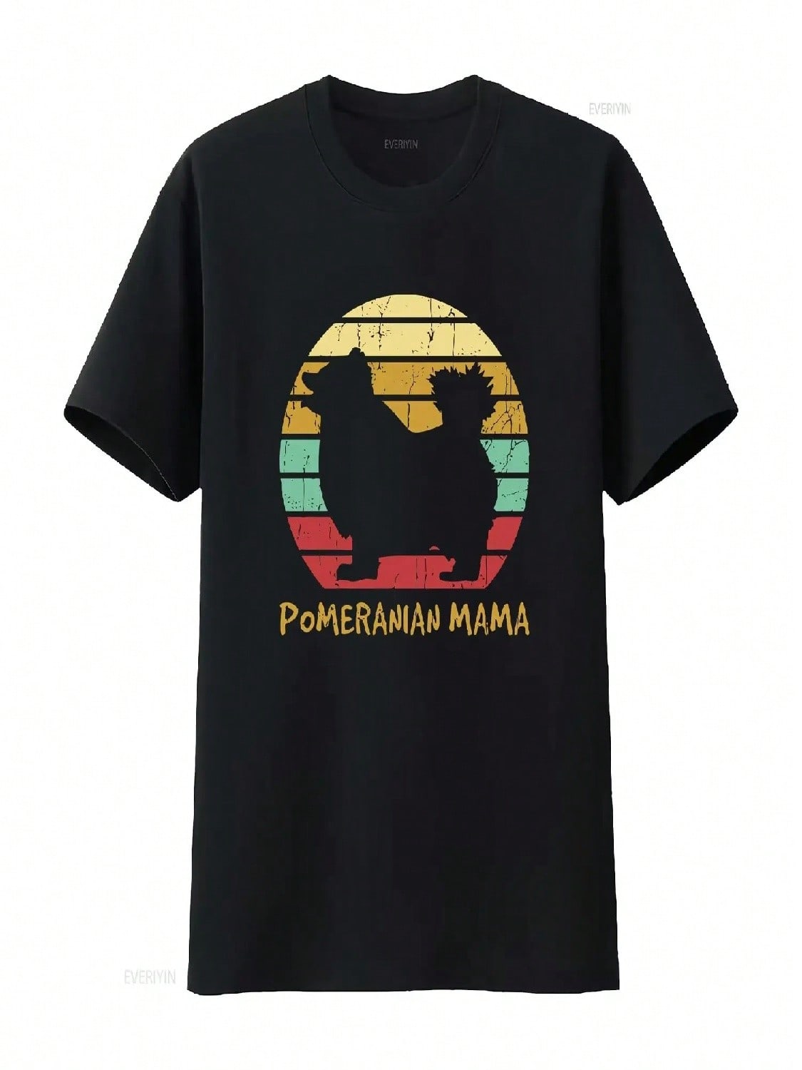Pomeranian Dog Mama SunseT T Shirt Retro Owner Animal Pet Lover Silhouette Vintage Vintage Washed Stylish Designer Clothes S