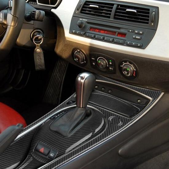 10pcs Carbon Fiber Car Center Automatic Gear Shift Panel Cover For BMW Z4 E85