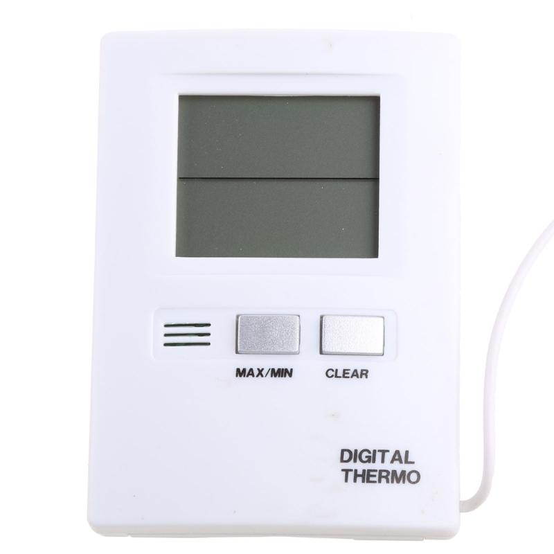 White Digital LCD Indoor And Outdoor Thermometer Temperature Meter Car Accessories