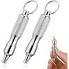 2Pcs Valve Stem Removal Tool, Stainless Steel Motorcycle Keychain, Valve Stem Puller Remover Core Tire Valves Stem Tool Portable Repair Accessories