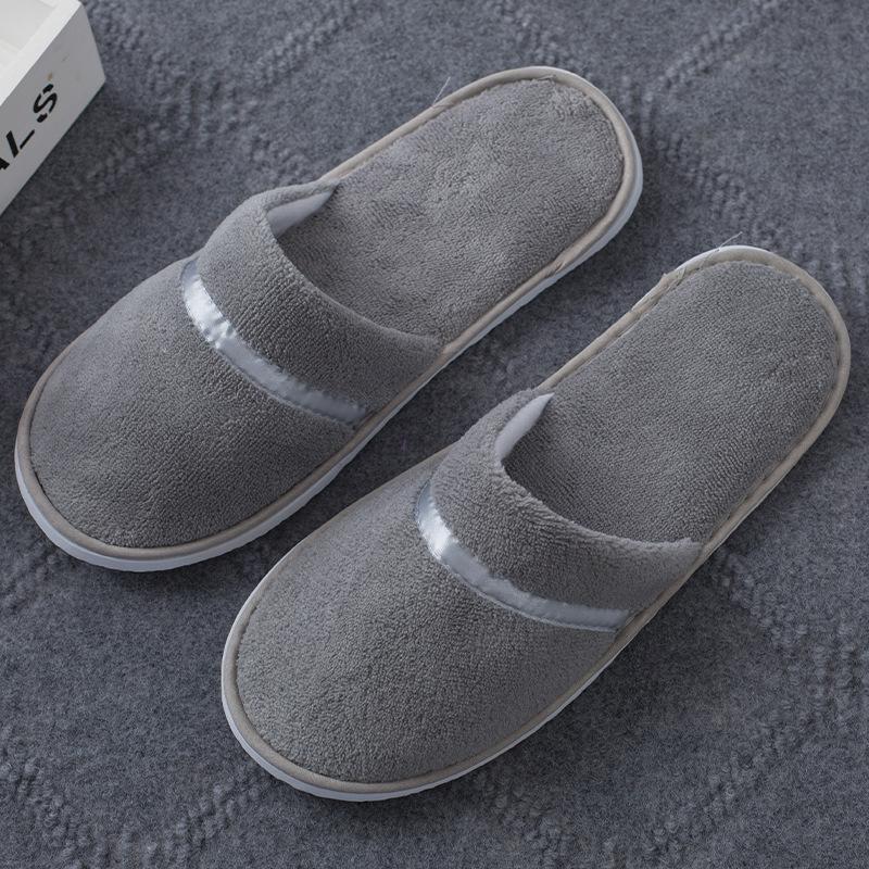 Disposable Slippers Hospitality Home Indoor Homestay Hotel Clubhouse Men's and Women's Coral Fleece Thickened Travel