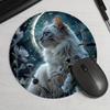 Round Cat Design Mouse PadDurable Non-Slip Gaming Mousepad Office Study Desk Accessory Desk Mat Mousepad Setup Computer Table
