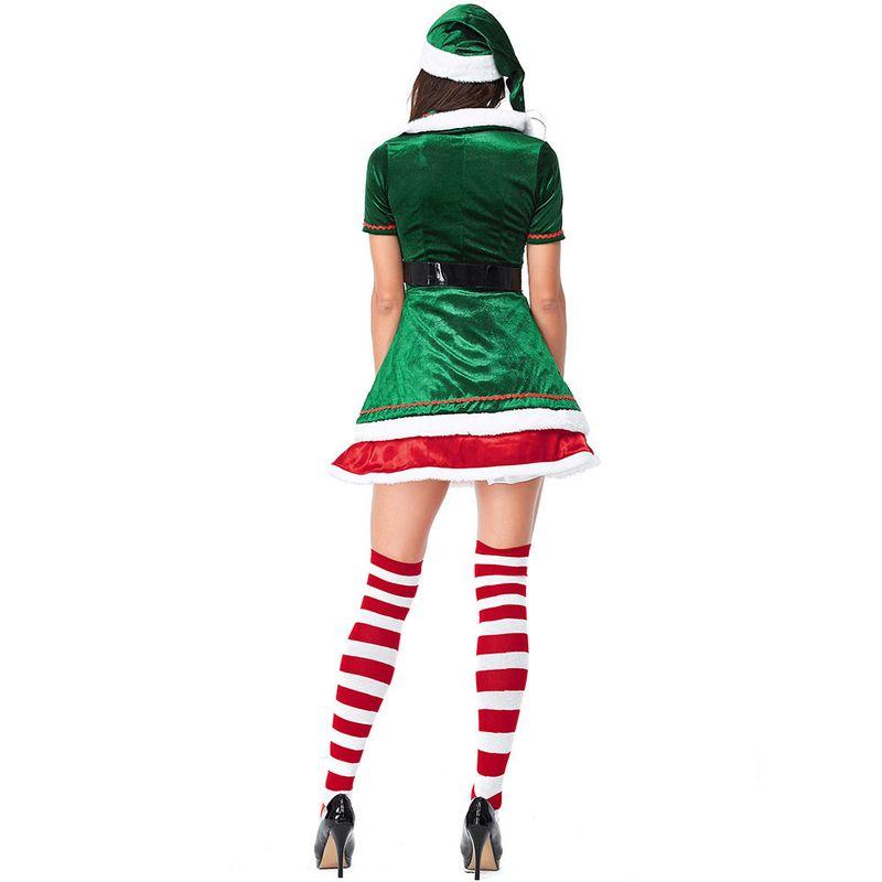 2023 Christmas New Green Christmas Elf Costume Party Role Play European and American Amazon