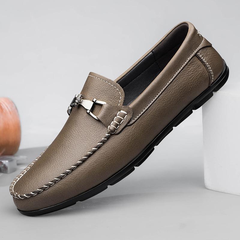 Fashion Genuine Leather Men's Loafers Classics Business Dress Shoes Moccasins Slip on Flats New Driving Shoes Leisure Walk Casual Shoes