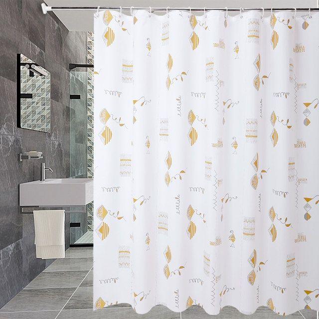Shower Curtains Painting Print Peva White Bathroom Curtain Waterproof Mildew Proof Modern Style With Hooks For Toilet 200Cm