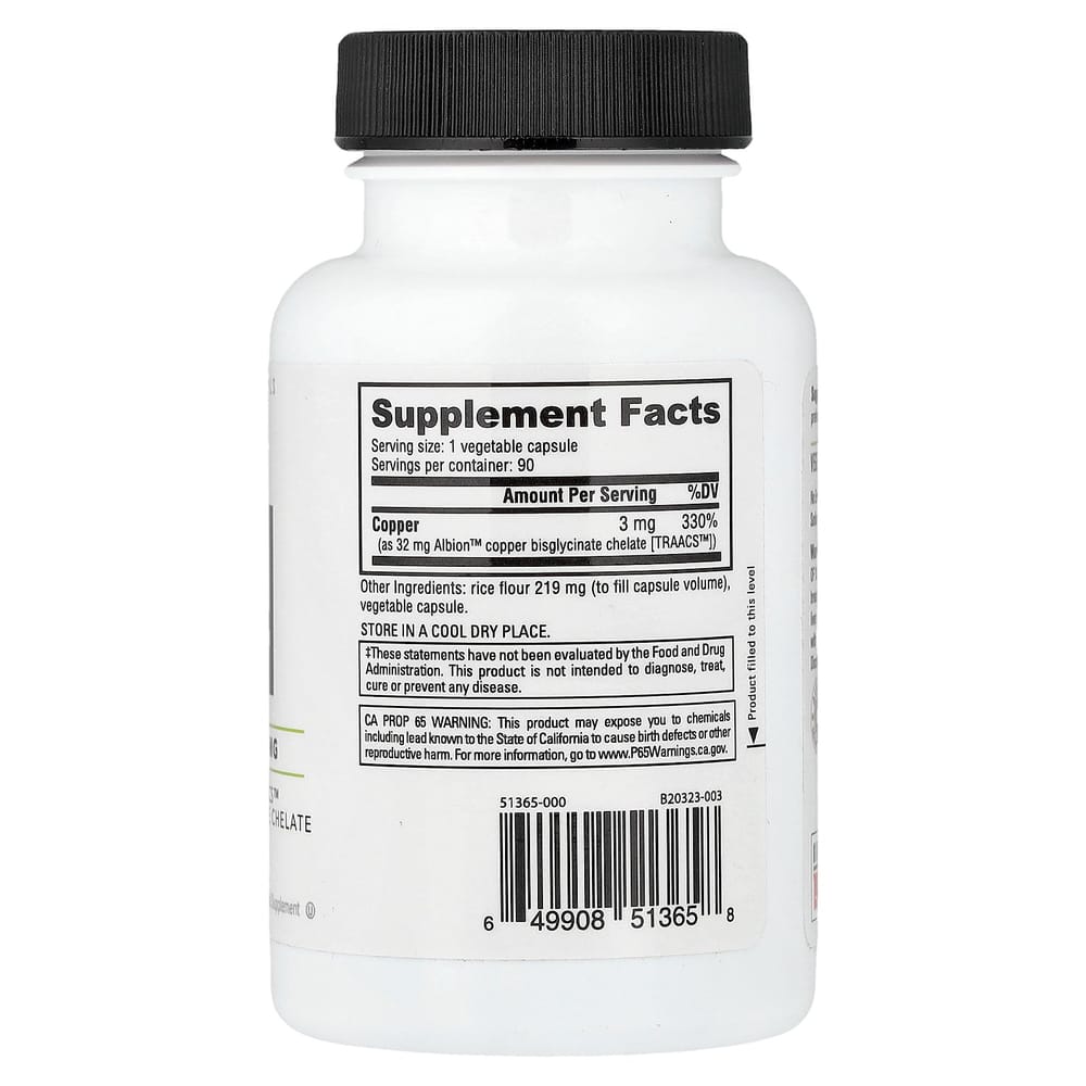 Nutrabiolabs Copper 3mg Veggie Capsules 90 Counts