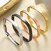 Bracciale Semplice Europeo Lucido in Acciaio Inossidabile 6mm per Coppia - Senza Logo