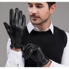 Winter Echte Schafsleder Handschuhe Herren Warm Samtgefüttert Vollfinger Touchscreen Outdoor Radfahren Fahren Motorrad Handschuhe