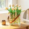 Elegant Glass Flower Vase Handbag: Luxury Fish Tank for Fresh Flowers & Green Plants