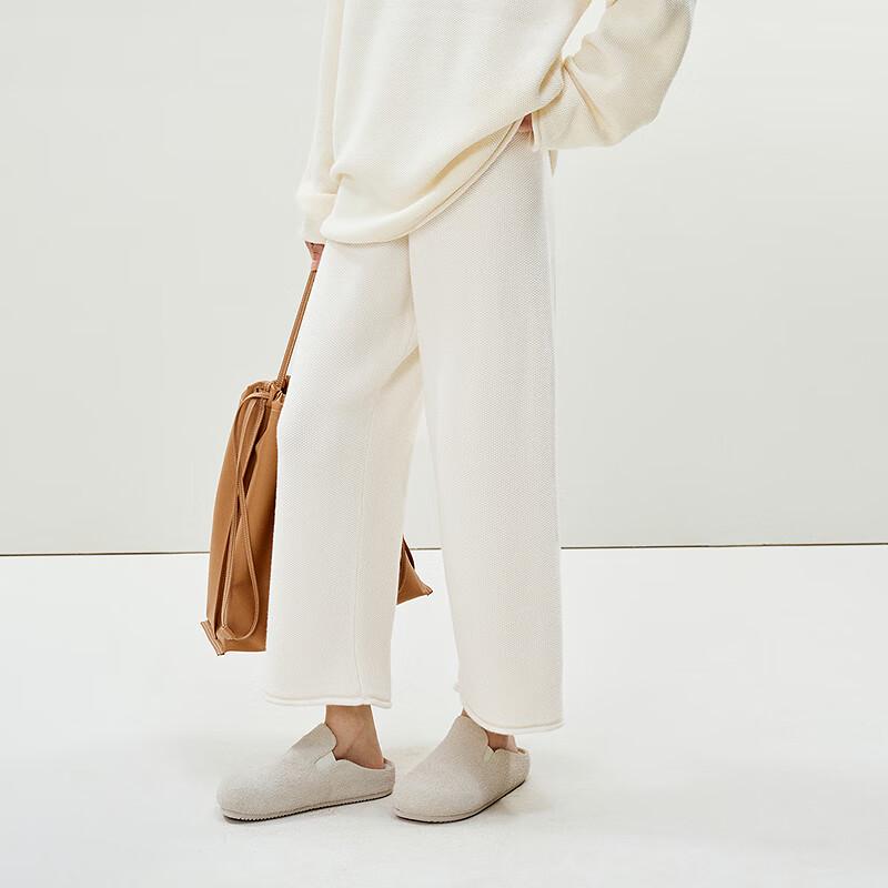 

LESS 2025 Spring Loose Straight Cropped Casual Pants