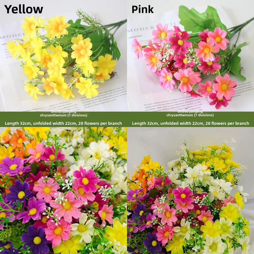 Preserved Flower Arrangement With Plastic Chrysanthemum For Home Garden And Event Decor