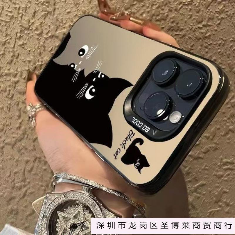 Black Cat Applies To 15plus Personality 16promax iPhone Case Iphone14 Hard Case 13pro Creative 12