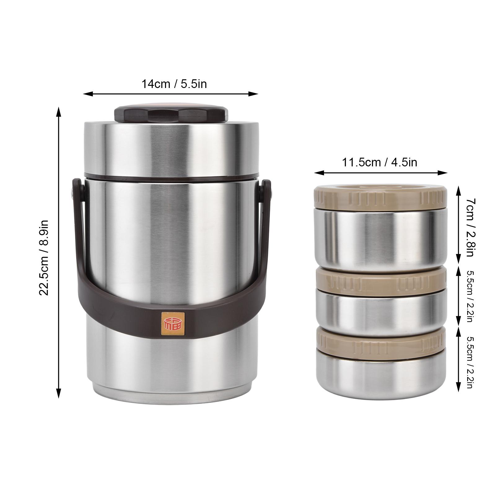 

2000ml 304 Stainless Steel Vacuum Insulation Lunch Box Portable 3 Layer Vacuum Insulated Barrel