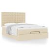 Cadre de lit ottoman - Maison Exclusive - 140x200 cm - Tissu crème - Rangement hydraulique