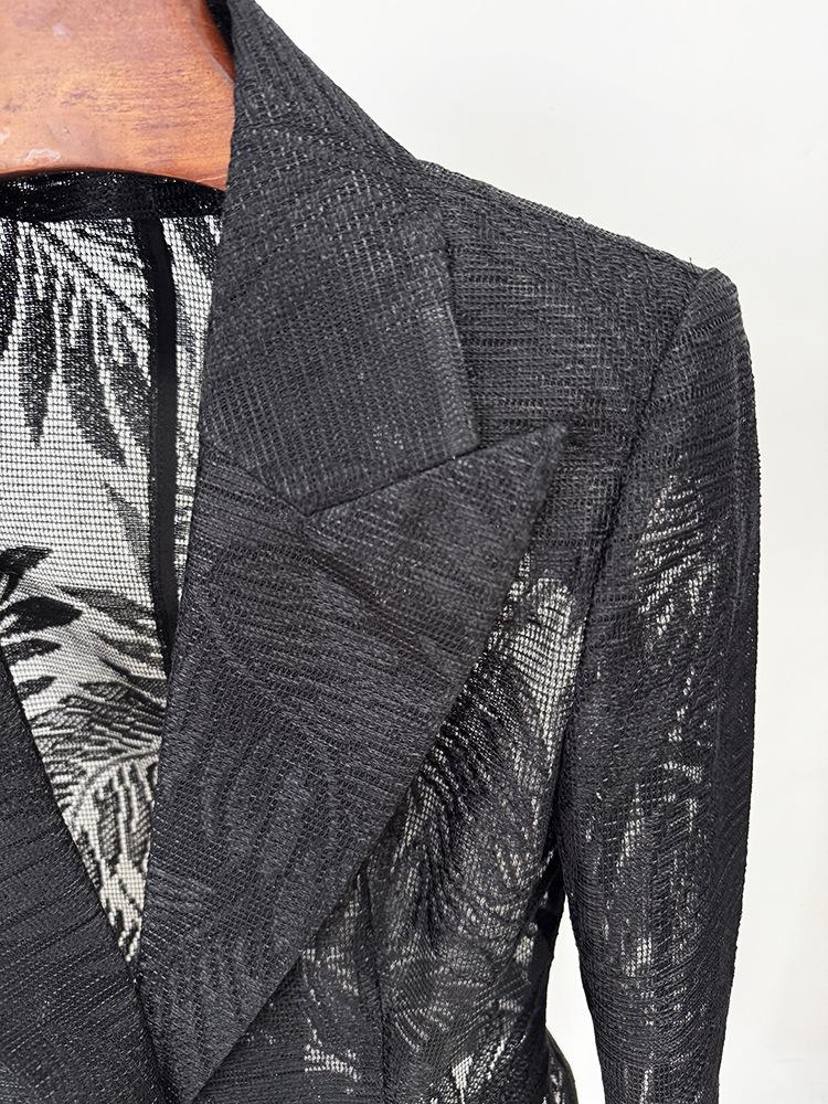 In Stock: 2026 Spring/Summer Slim-Fit Embroidered Mesh Jacket