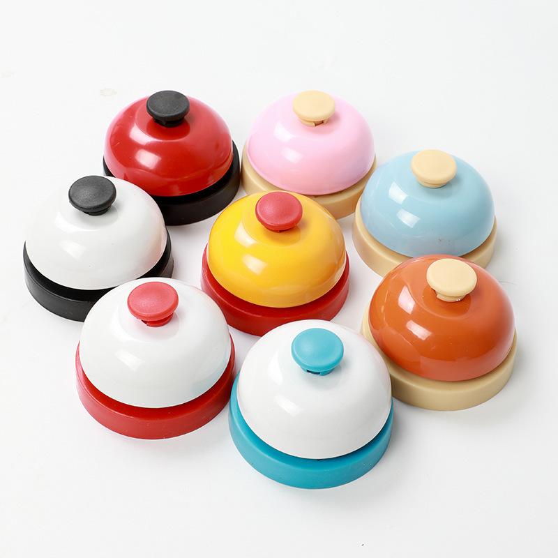 Set of Assorted Colors Modern Metal Hand Bell -Call Bell for Kitchen, Restaurant, Bar,Table Games, Pet Training, Interactive Fun