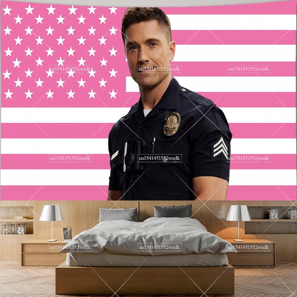 Tim Brad Ford Pink American Flag Lucy Chen The Rookie Tapestry Decor Home Decoration College Dorm Wallpaper Background Cloths