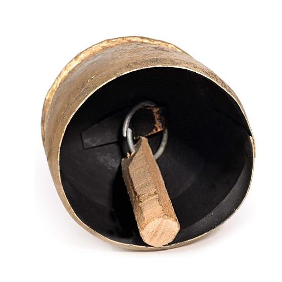 Set mit 3 handgefertigten, rustikalen Glocken zum Aufhängen an der Tür. Harmonie-Kuhglocken für glückliche Weihnachtsdekoration, Bauernhaus und Türkränze