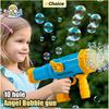 Anielska Pistolet na Bańki 10 Dziur Elektryczne Pistolety na Bańki Mydlane Automatyczna Maszyna do Bańki Wodne Dmuchawa Wesele Impreza Zabawka Prezent na Dzień Dziecka