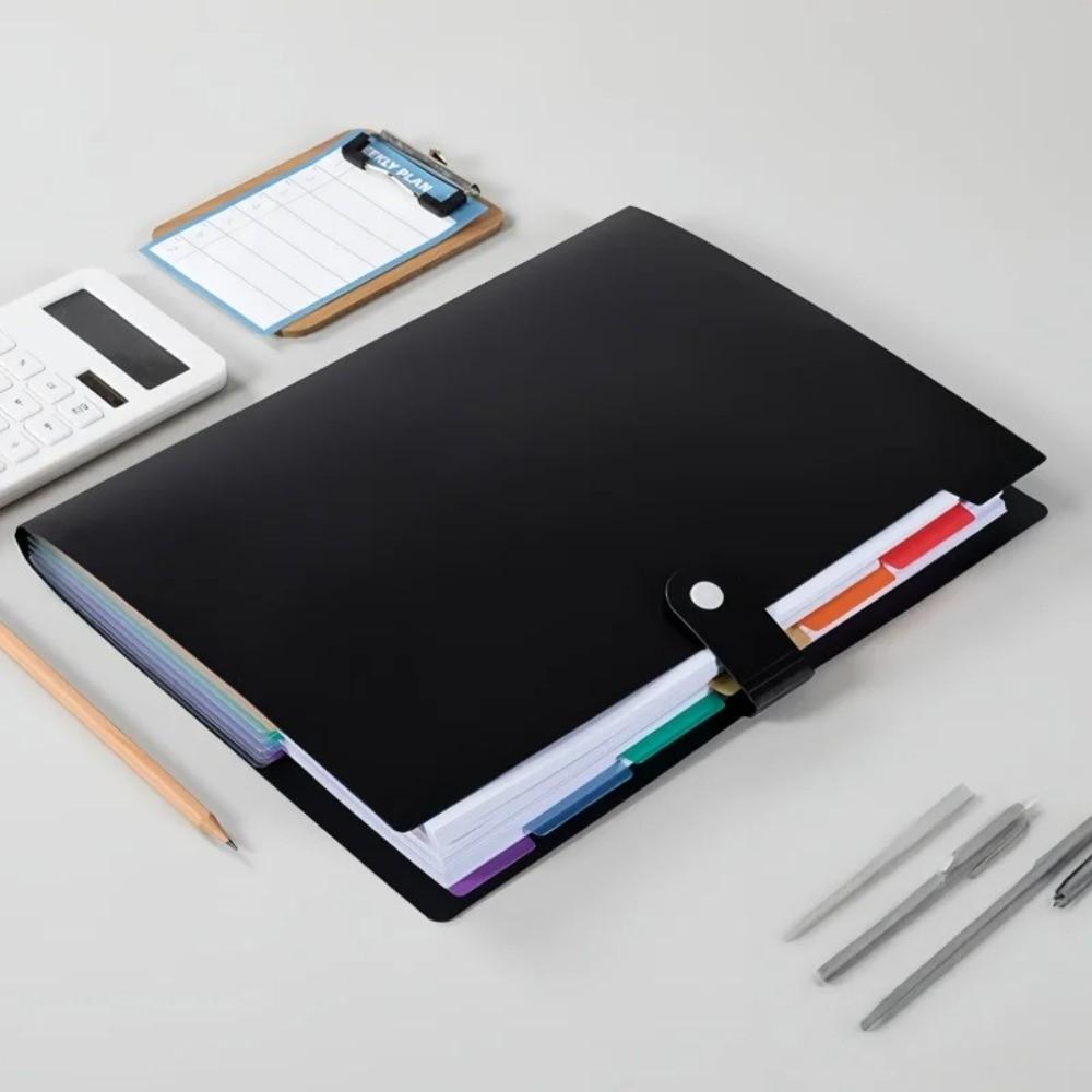 7-compartment A4 Classification File Bag Multi-layer Data Compilation Book Colorful PP Folder Desktop Organizer Accordion Case