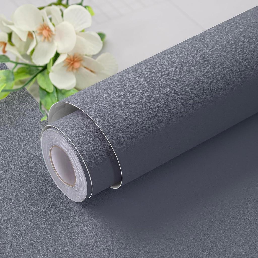 55Wide Matte Wallpaper White/Grey/Black Vinyl Self-Adhesive for Wall Shelf Liner Table Door Living Room Contact Paper Wall Decor