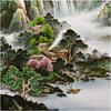 lanermoon Lanermoon Chinese Tradditional Landscape Silk Scroll Painting,Mountain and Waterfall Modern Hanging Paintings for Office Living Room
