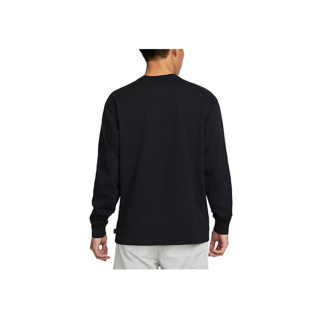 Nike Sportswear Premium Essentials Solid Crewneck Long Sleeve T-Shirt Men Tops Black DO7391-010