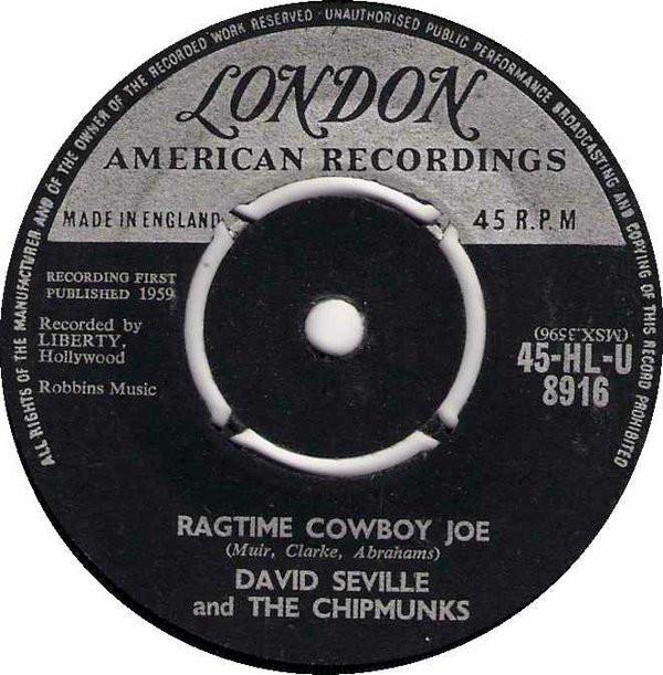 

7inch Record DAVID SEVILLE & HIS ORCHESTRA / THE - Ragtime Cowboy Joe / Flip Side 45HLU8916 London Records 1959 UK Pop Used