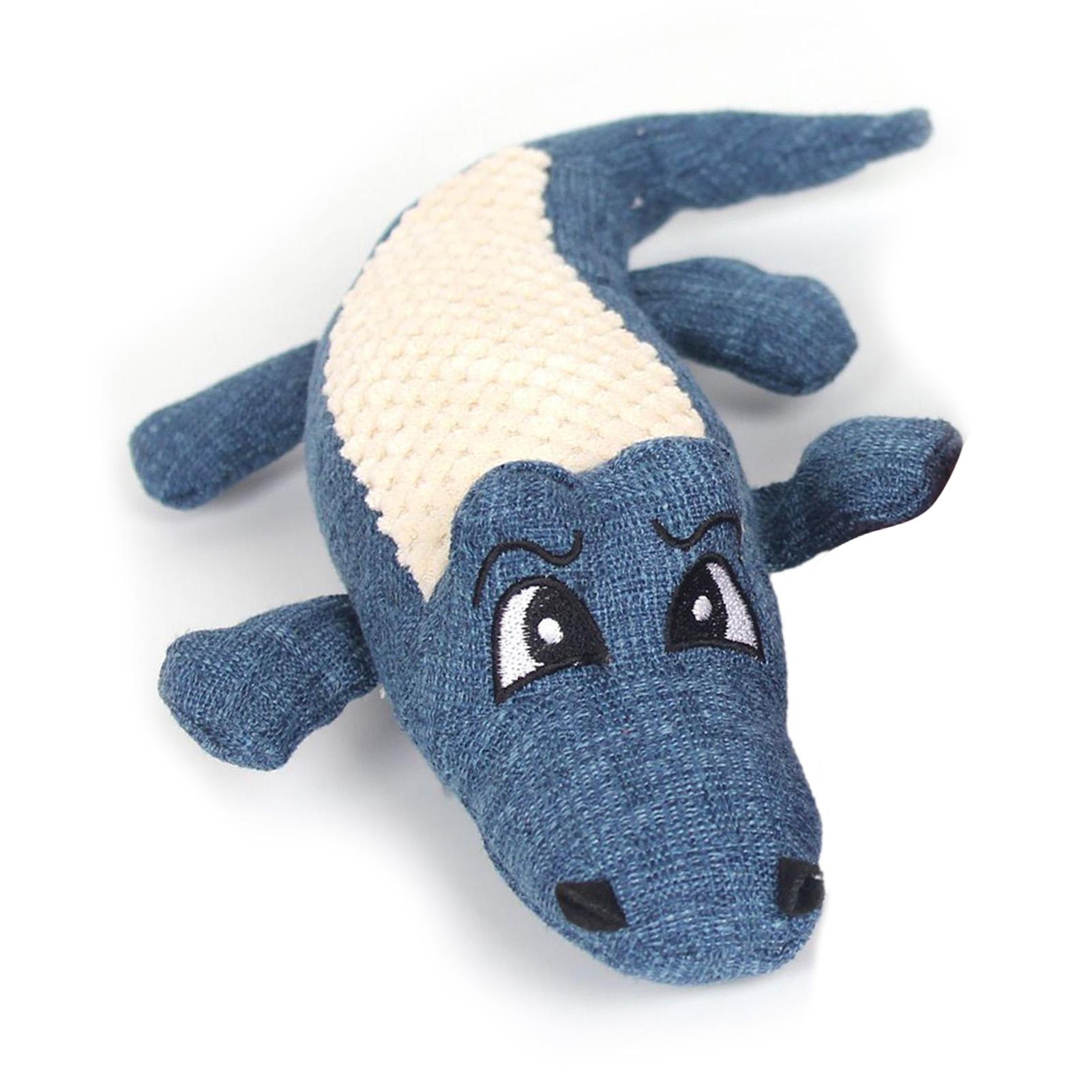 

Plush Squeaky Dog Toys Interactive Fun Cartoon Animal Shape Bite Resistance Teeth Grinding Stuffed Plush Puppy Toys Blue синий