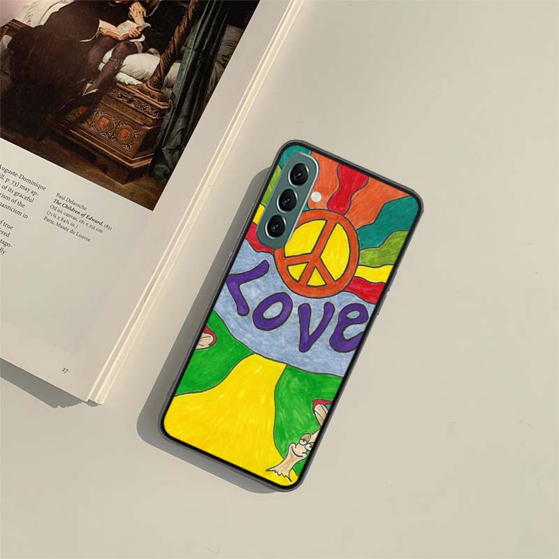 Hippie Peace Bus and Sunflower Phone Case for Samsung A54 A14 A24 A34 A17 A37 A57 A55 A35 A25 A15 A07 A05S A04S A12 A22 A32 A52S