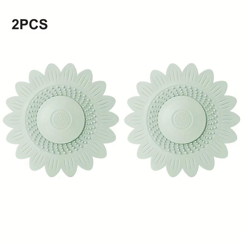 2Pcs Sunflower Floor Drain, Silicone Sink Cover, Bathroom Deodorant Pad, Silicone Bathtub Drain Plug, Sink Filter