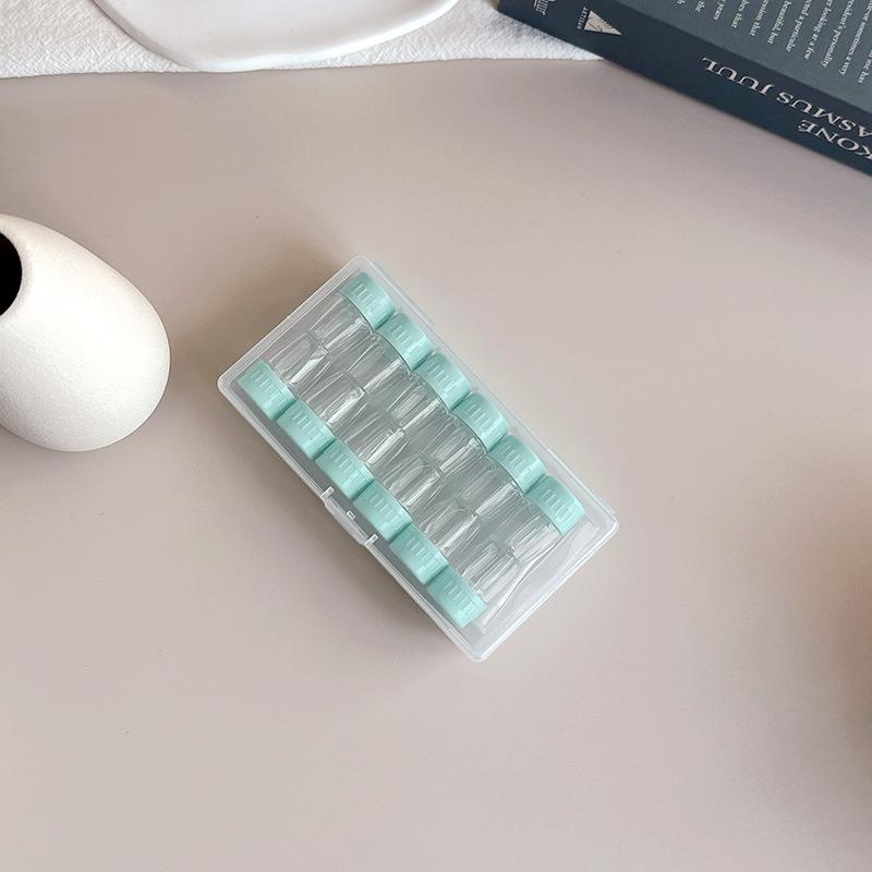 Transparenter Kontaktlinsenbehälter Zylindrischer Hartfarbiger Kontaktlinsenbehälter Begleitbehälter 6er-Set