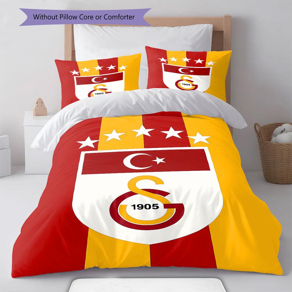 Galatasaray SK Pattern Bedding,Quilt Set Quilt Cover Pillowcase Home Birthday Gift(1 * duvet cover + 2 * pillowcase, without core)