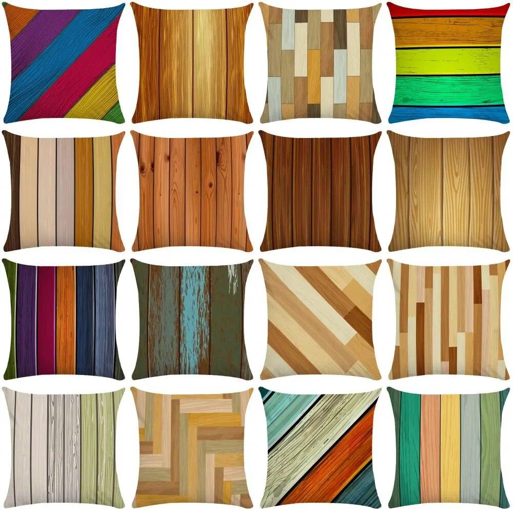 

Подушка для спальни, гостиной, наволочка, на открытом воздухе, цвет под дерево 40x40cm