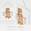 Square Clear Acrylic Wall Plaque Cat Art 20x20cm Smooth Edge Hanging Sign Home Decoration