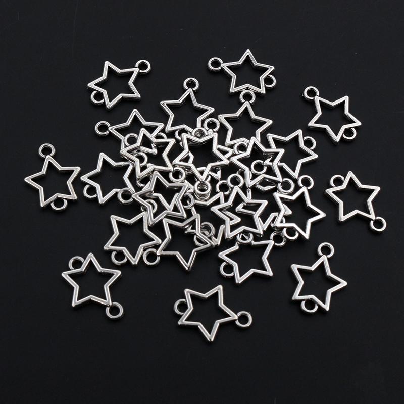 100pcs Small Star Charms Pendant Antique Silver Color Alloy Metal DIY Jewelry Making Accessories for Earrings Bracelet Necklace 1